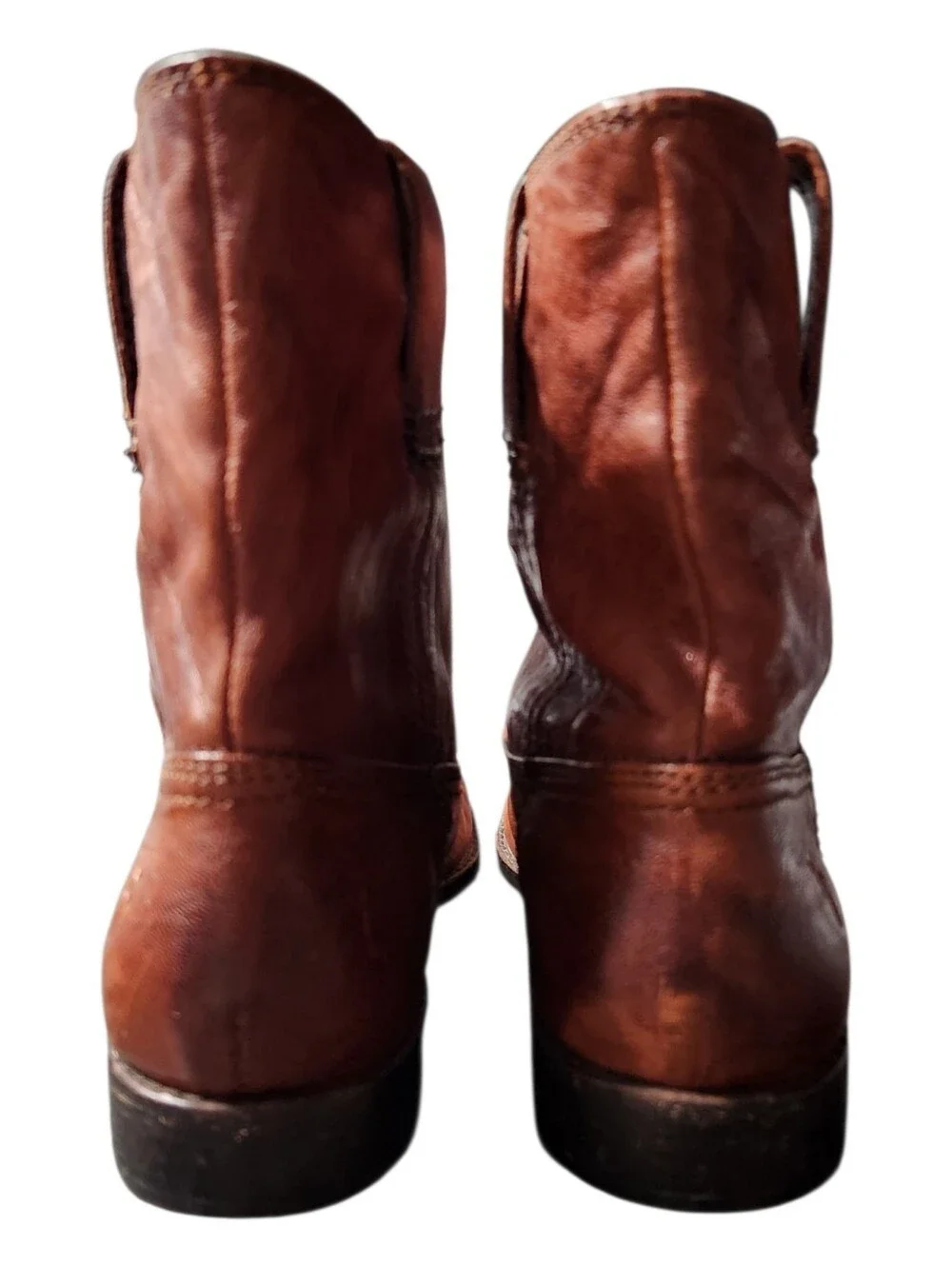 Frye Anna Short Cognac Leather Pull On Boots Like New Size 6.5M